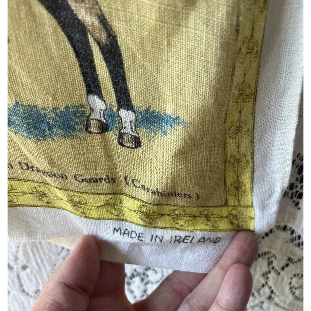 Vintage‎ Irish Cabin Linens Royal Cavalry Ireland Linen Victorian Tea Towel